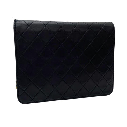 Chanel Quilted Lambskin Chain Shoulder Bag CC Logo Black — view 2
