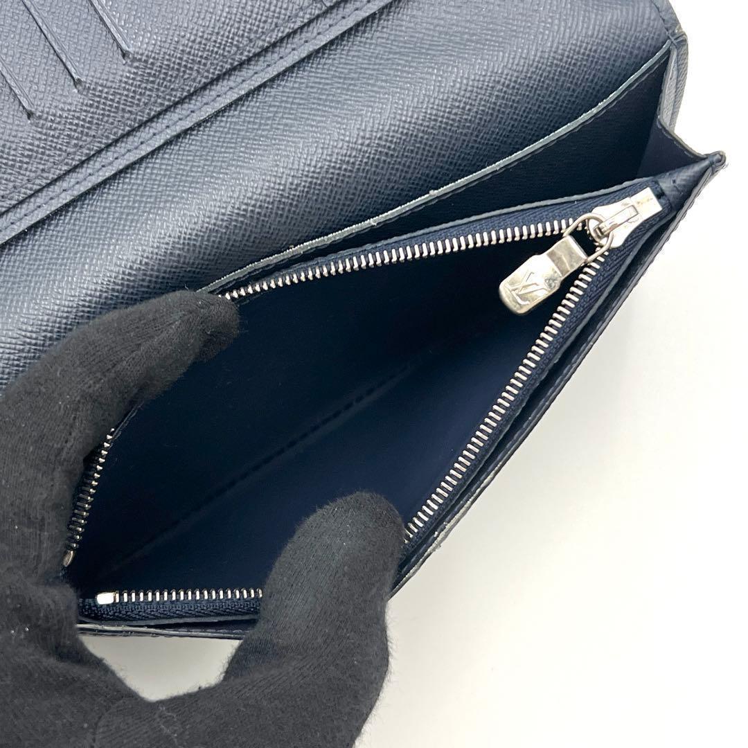 Louis Vuitton Epi Damier Portefeuille Brazza Wallet Navy — view 4