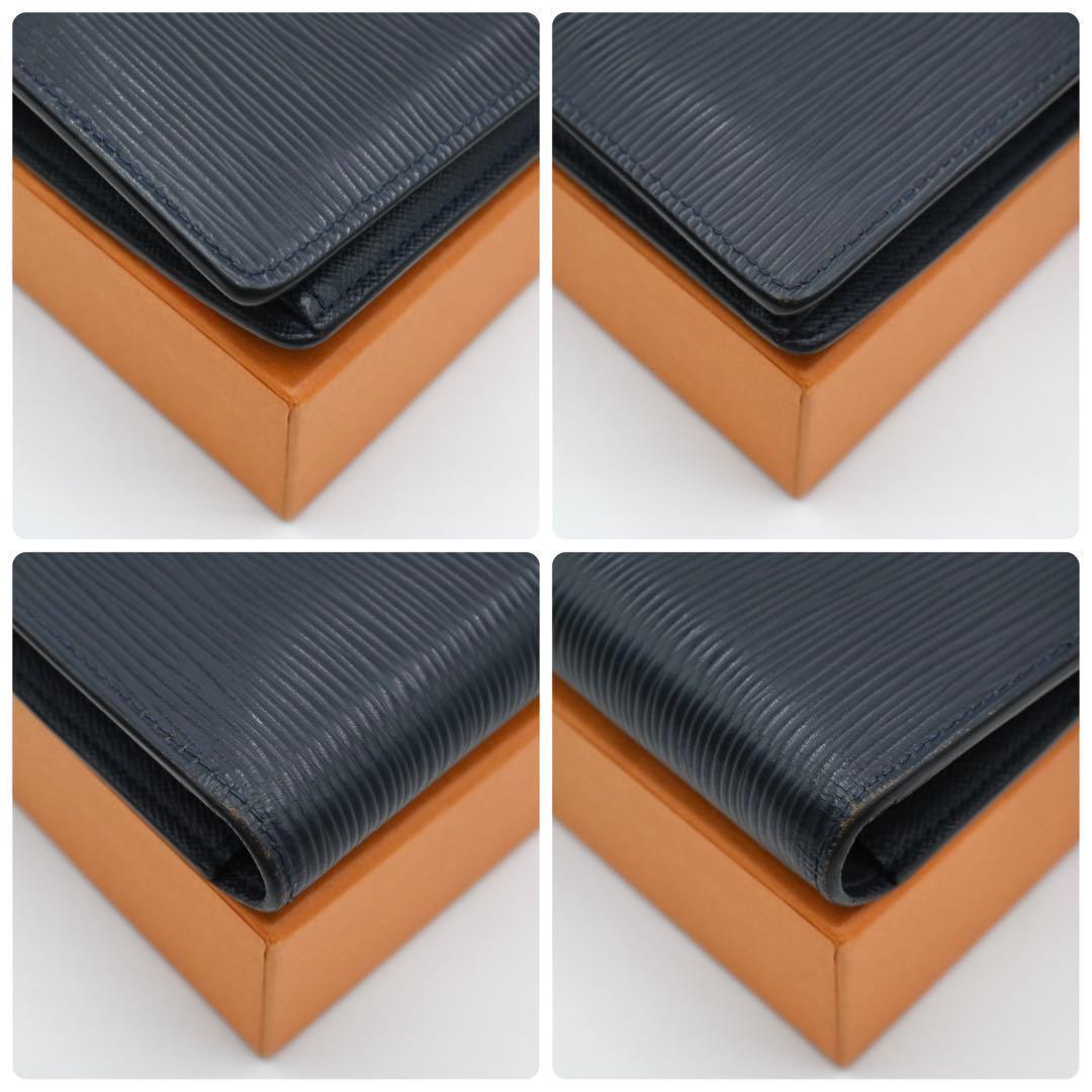 Louis Vuitton Epi Damier Portefeuille Brazza Wallet Navy — view 8