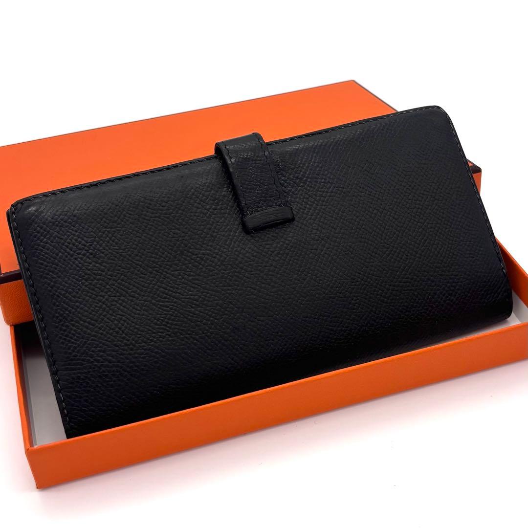 Hermes Bearn Classic Bifold Wallet Epsom Black Silver — view 2