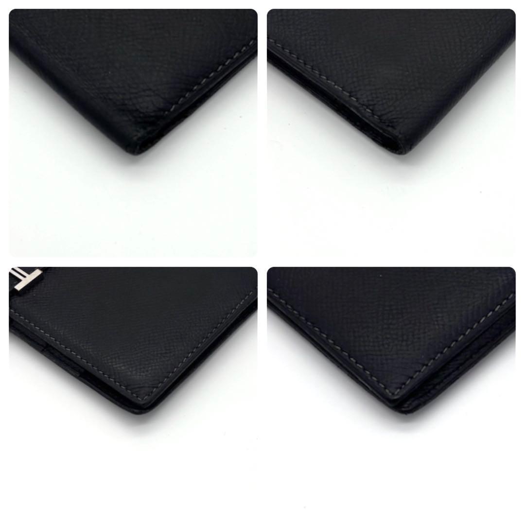 Hermes Bearn Classic Bifold Wallet Epsom Black Silver — view 7