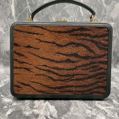 Gucci Handbag Calf Hair Brown Black Leather — view 3