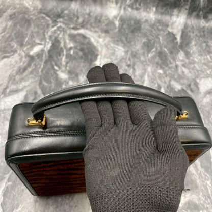 Gucci Handbag Calf Hair Brown Black Leather — view 4