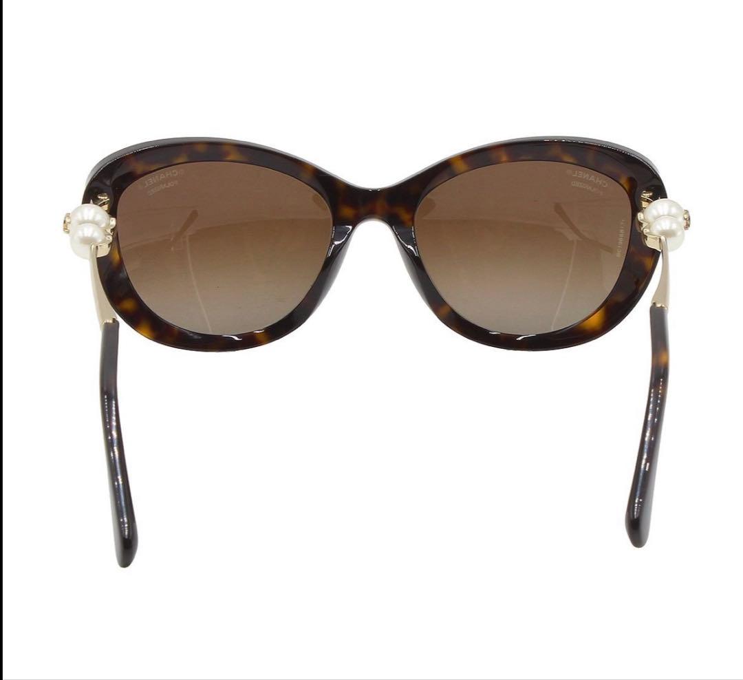 Chanel CC Logo Pearl Tortoiseshell Sunglasses Eyewear — view 3