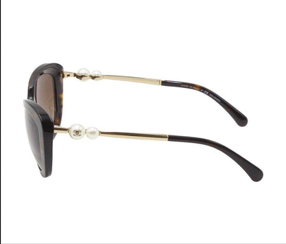 Chanel CC Logo Pearl Tortoiseshell Sunglasses Eyewear — view 5
