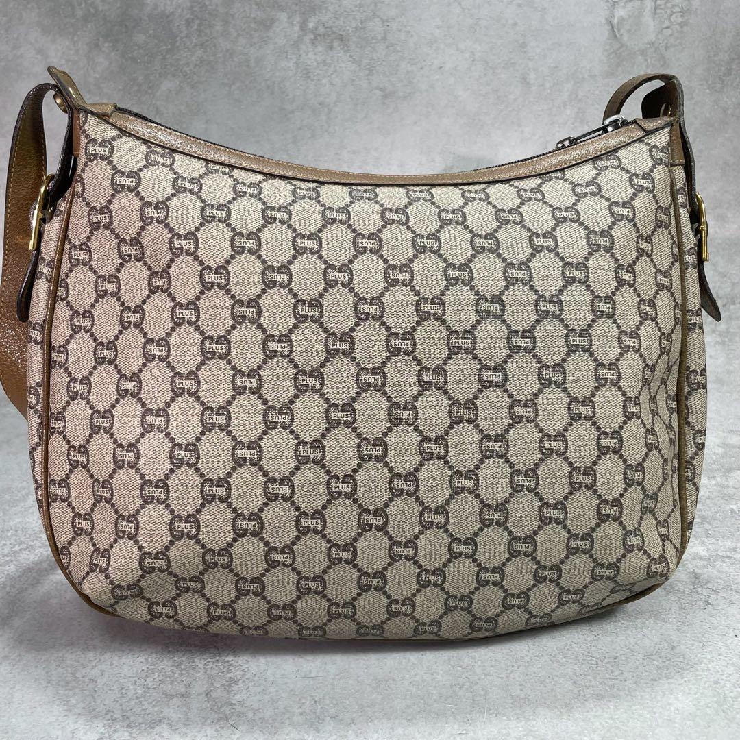 Gucci GG Shoulder Bag Brown Beige Leather Logo — view 3