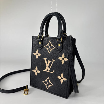 Louis Vuitton Super Monogram Empreinte Petite Sac Plat Black Handbag — view 2