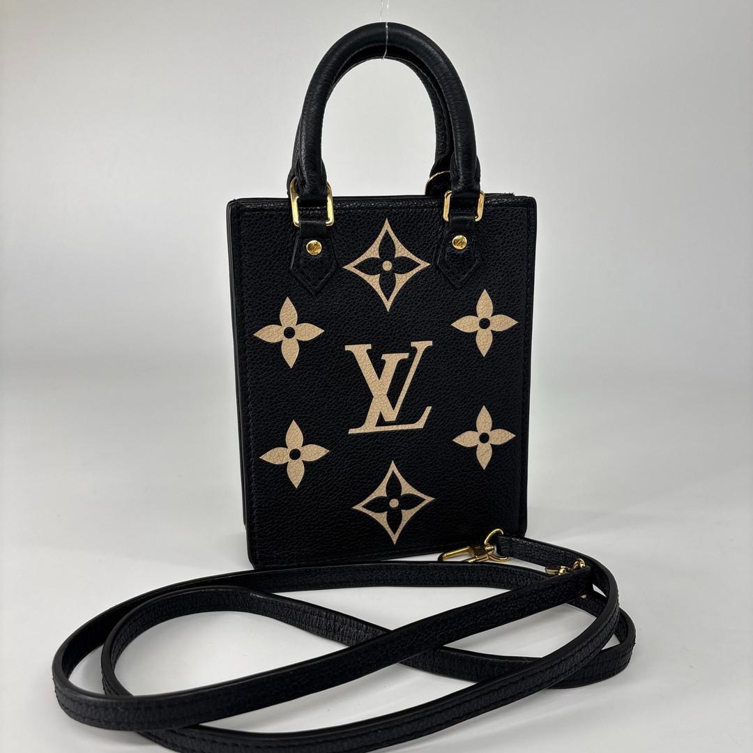 Louis Vuitton Super Monogram Empreinte Petite Sac Plat Black Handbag — view 5