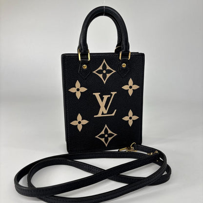 Louis Vuitton Super Monogram Empreinte Petite Sac Plat Black Handbag — view 5