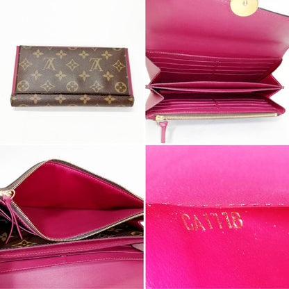 Louis Vuitton Portefeuille Flore Fuchsia Coin Purse Brown Fuchsia