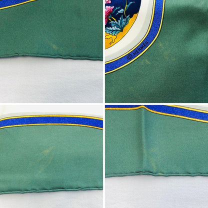 Hermes Carré 90 Perfume Bottle Green Scarf No Tags