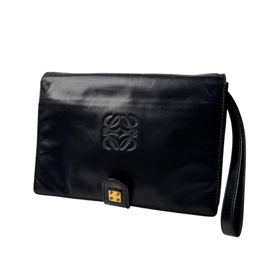 Loewe Anagram Clutch Leather Black