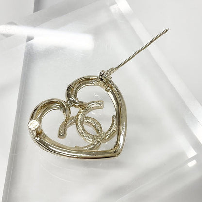 Chanel Brooch Heart Coco Mark Rhinestone
