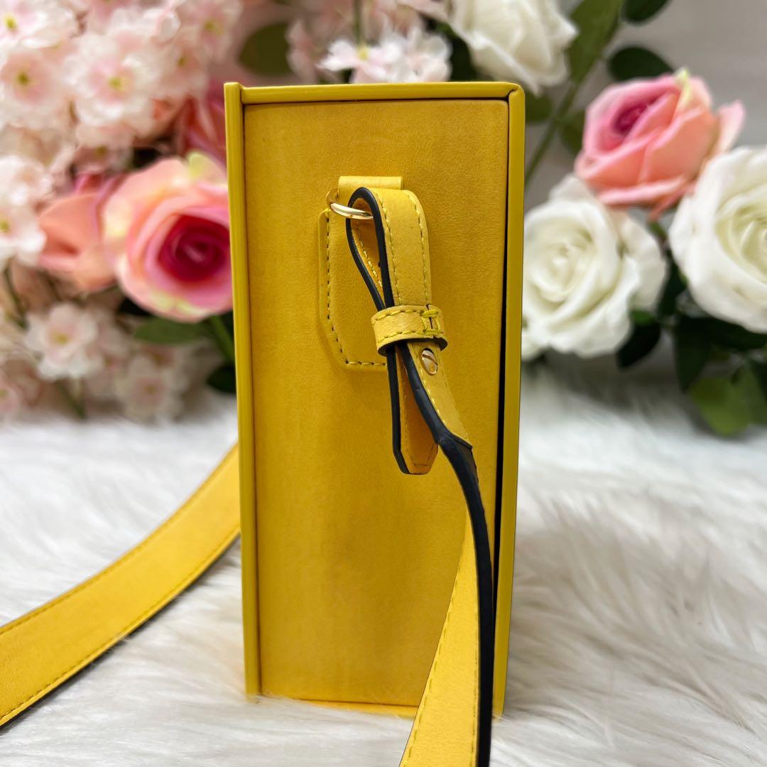 Fendi Box Shoulder Bag Leather Yellow
