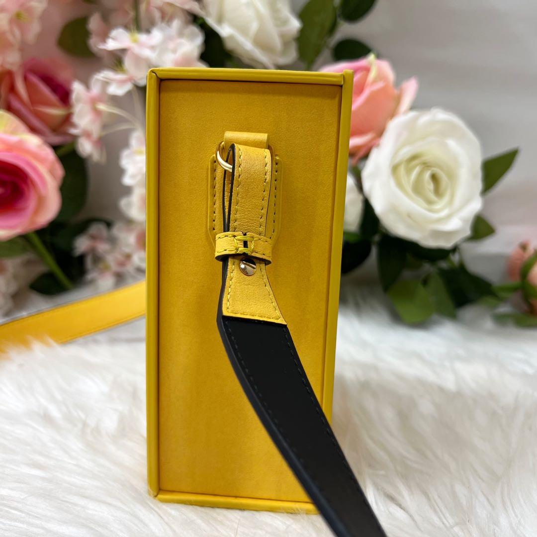 Fendi Box Shoulder Bag Leather Yellow