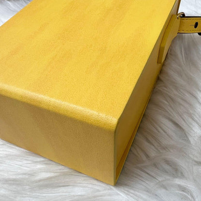 Fendi Box Shoulder Bag Leather Yellow