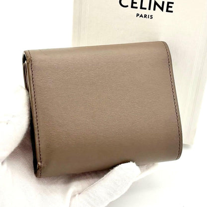 Celine Small Flap Wallet Triomphe Trifold Gray Leather — view 2