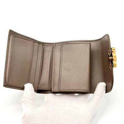 Celine Small Flap Wallet Triomphe Trifold Gray Leather — view 4