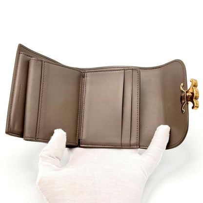 Celine Small Flap Wallet Triomphe Trifold Gray Leather — view 5