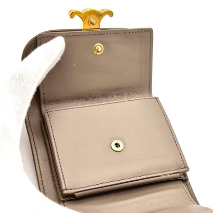 Celine Small Flap Wallet Triomphe Trifold Gray Leather — view 7
