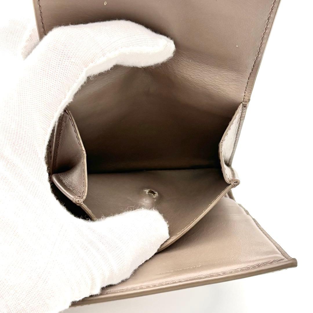 Celine Small Flap Wallet Triomphe Trifold Gray Leather — view 8