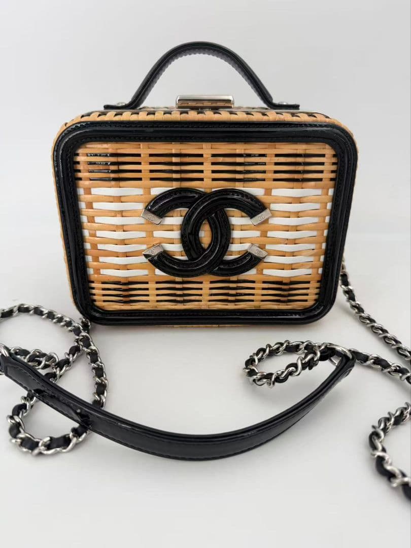 Chanel Rattan Woven Vanity 2-Way Chain Bag