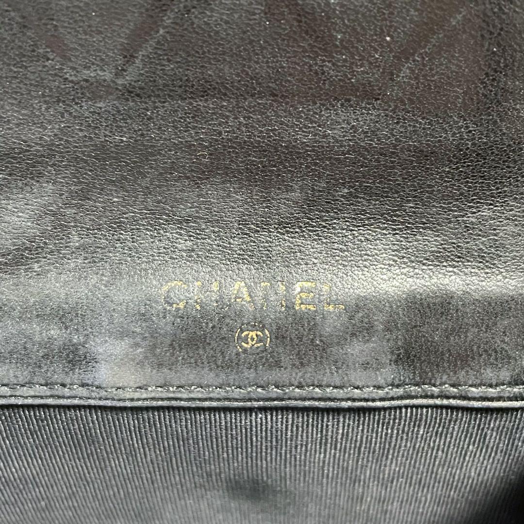 Chanel Lambskin Bicolor Quilted CC Logo Bifold Wallet Black