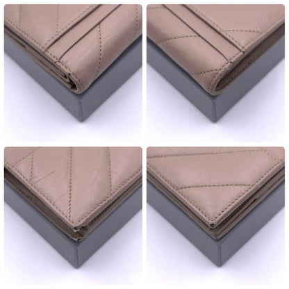Balenciaga Crush Bifold Wallet Leather Beige Quilted — view 8