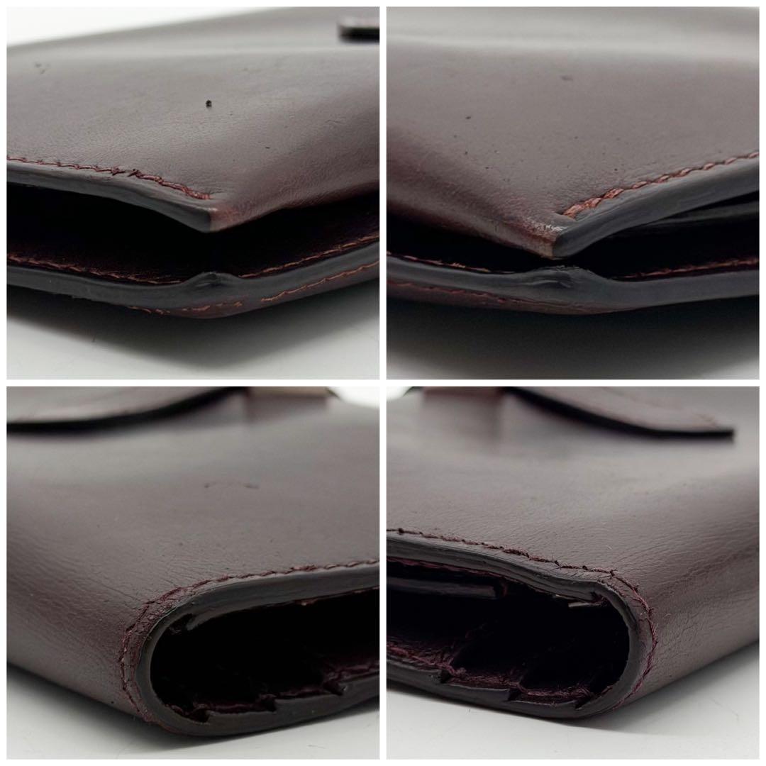 Hermes Bearn Classic Box Calf Purple Bifold Wallet Leather — view 6
