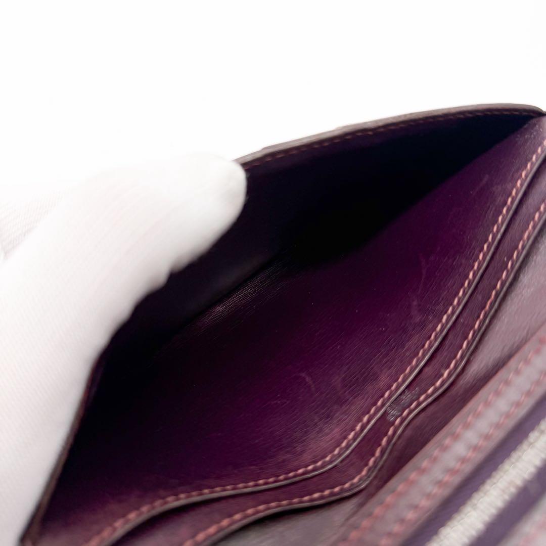 Hermes Bearn Classic Box Calf Purple Bifold Wallet Leather — view 8