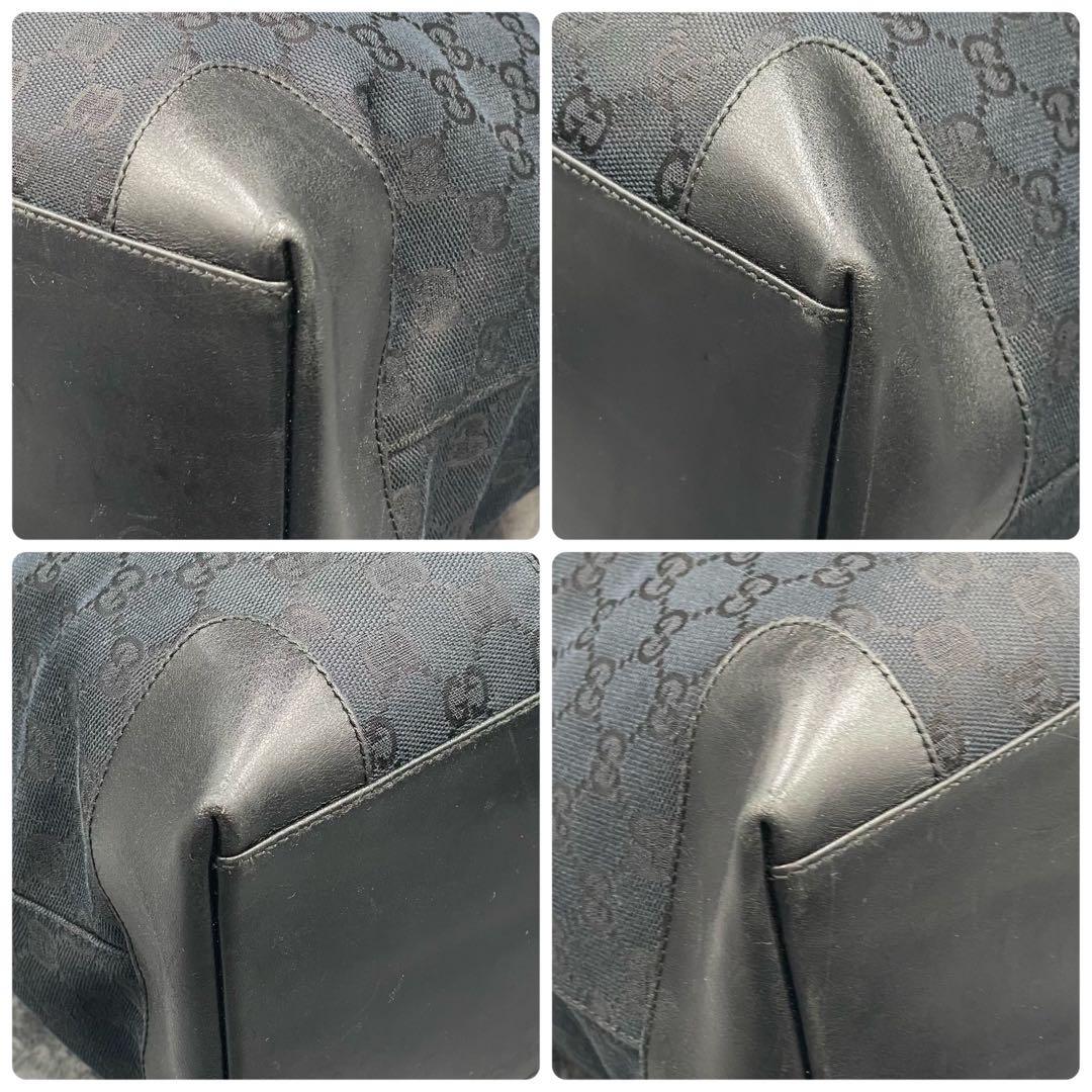 Gucci GG Sherry Line Tote Black Leather Logo — view 9