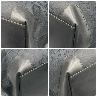 Gucci GG Sherry Line Tote Black Leather Logo — view 9