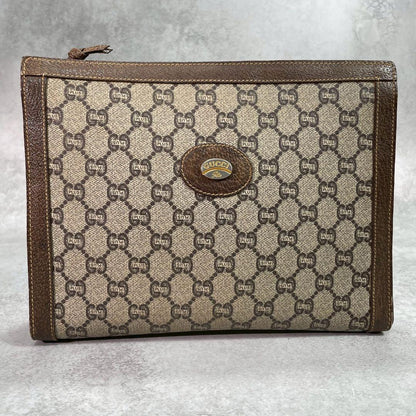 Gucci GG Clutch Brown Leather Second Logo — view 2