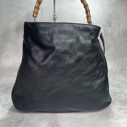 Gucci Shoulder Bag 2-Way Bamboo Black Leather — view 2