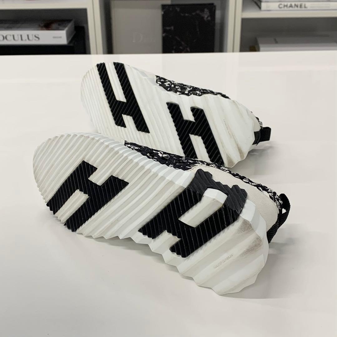Hermes Bouncing Braided Silk Suede Sneakers Black — view 7