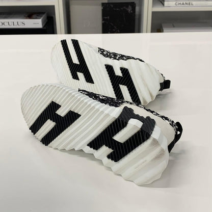 Hermes Bouncing Braided Silk Suede Sneakers Black — view 7