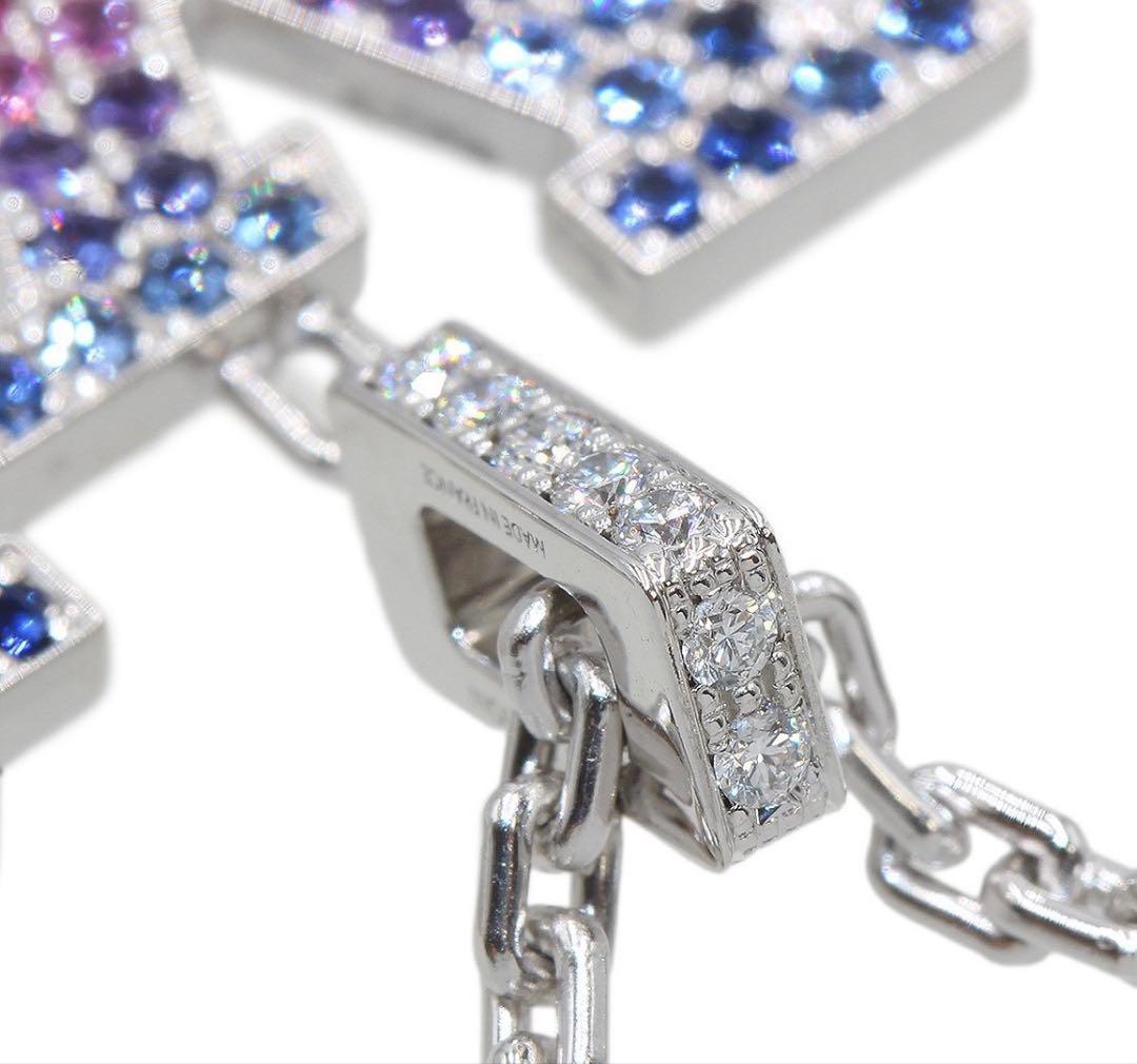 Louis Vuitton 18k White Gold Pendant LV XL Rainbow Necklace — view 6