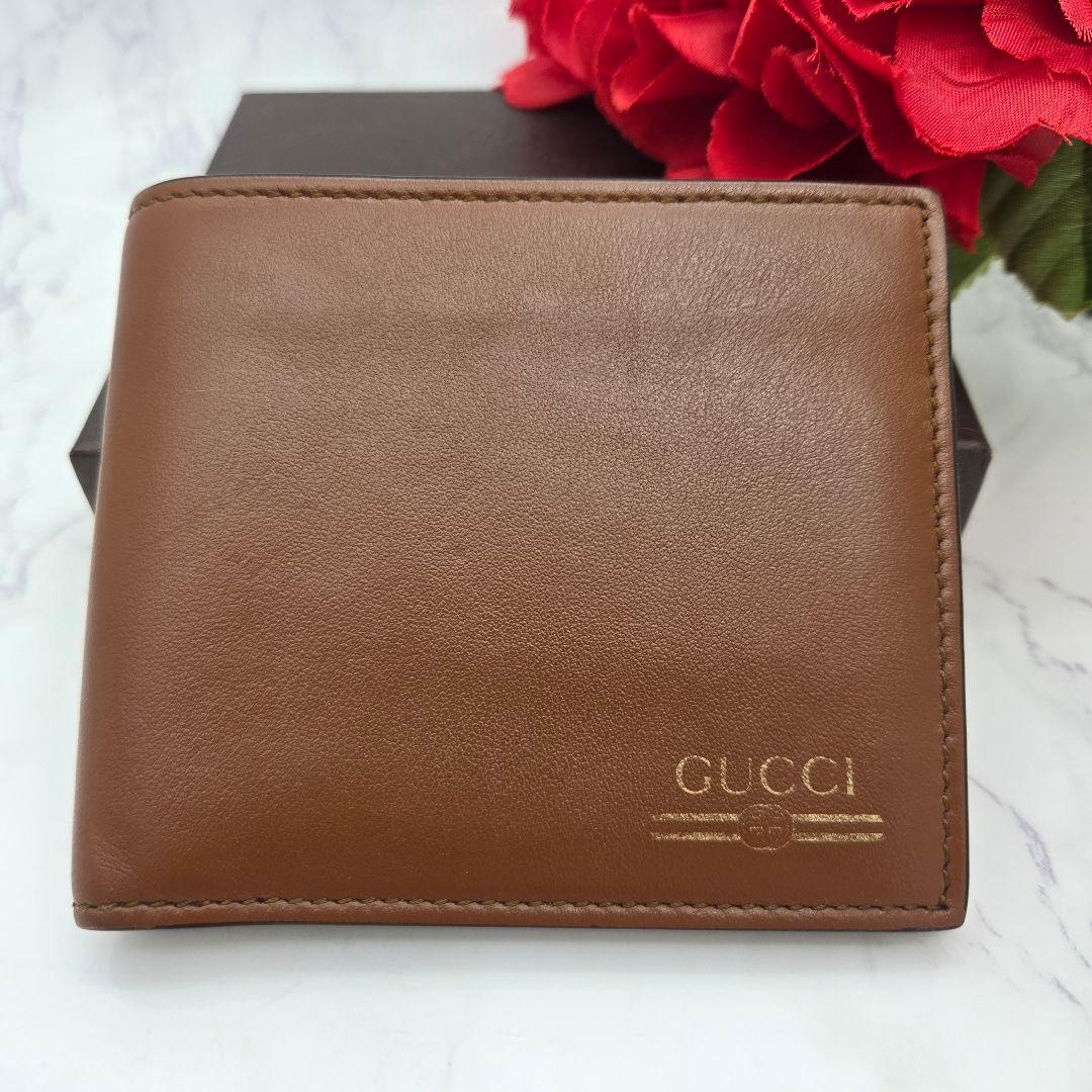 Gucci Bifold Wallet Brown Simple