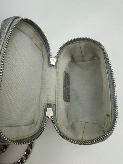 Chanel Caviar Leather Mini Flap Bag Silver — view 7