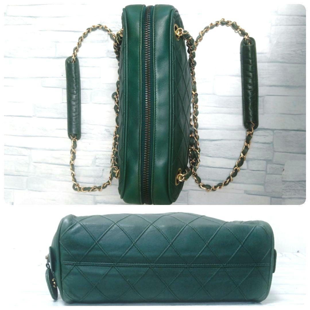 Chanel Chain Shoulder Quilted Lambskin Dark Green — view 4