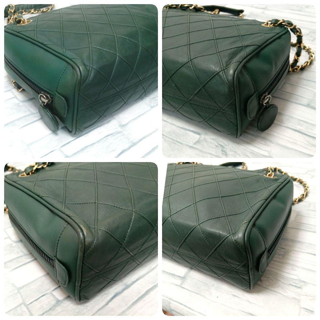Chanel Chain Shoulder Quilted Lambskin Dark Green — view 5