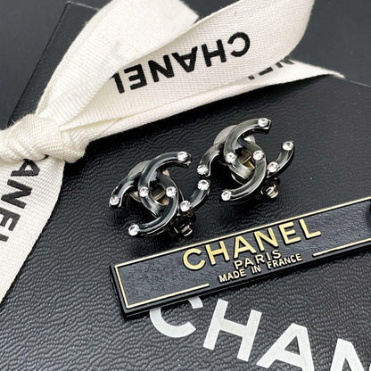 Chanel CC Logo Earrings 03A Rhinestone Icon