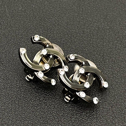 Chanel CC Logo Earrings 03A Rhinestone Icon — view 3