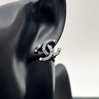 Chanel CC Logo Earrings 03A Rhinestone Icon — view 8