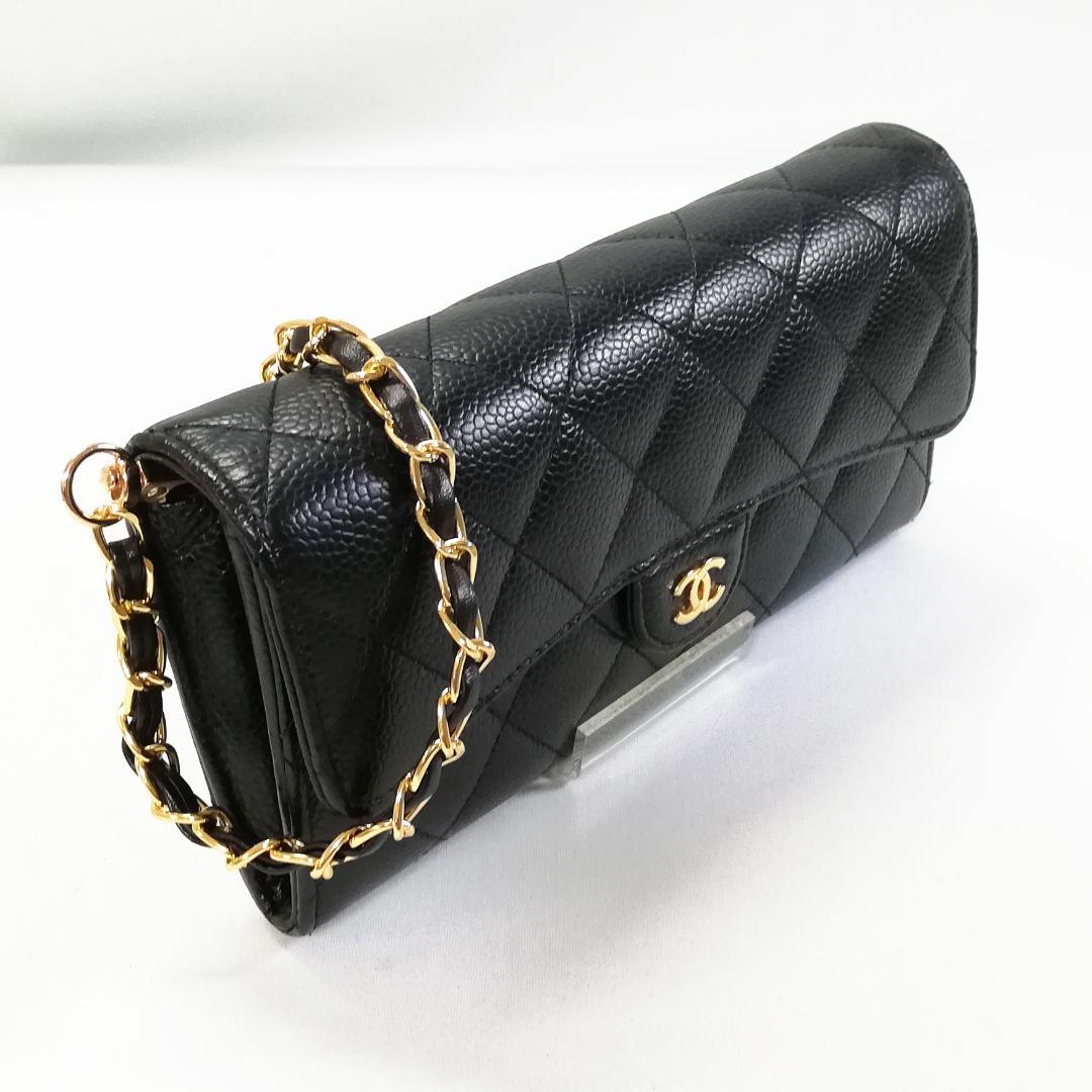 Chanel Class Caviar Leather Quilted Wallet Black — view 2