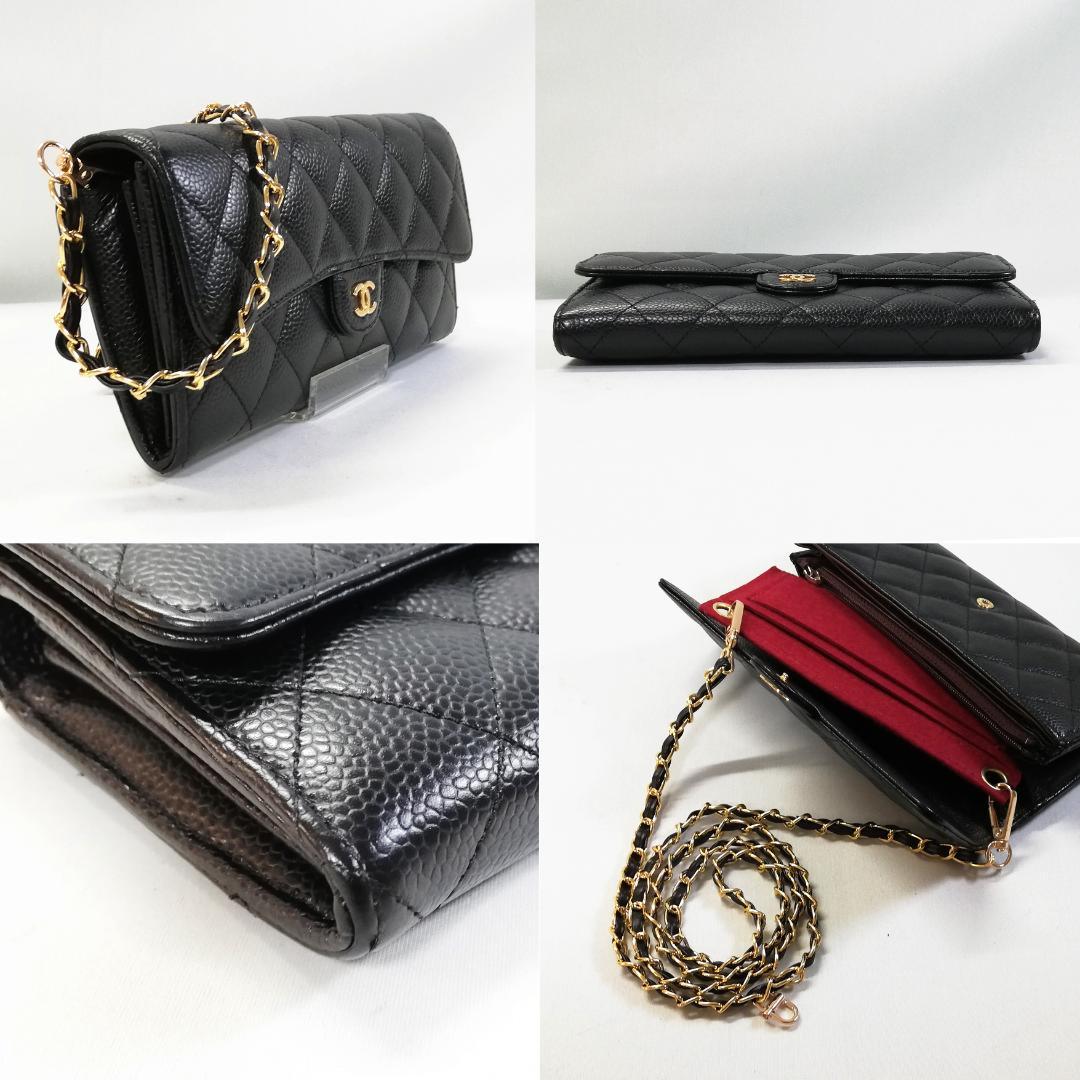 Chanel Class Caviar Leather Quilted Wallet Black — view 3