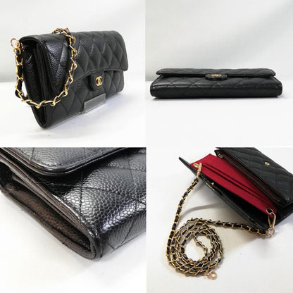 Chanel Class Caviar Leather Quilted Wallet Black — view 3