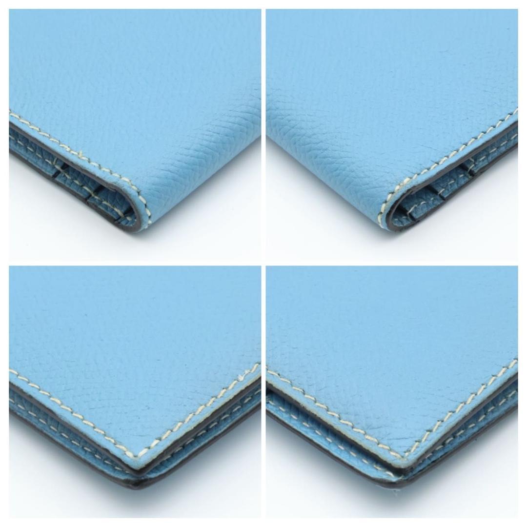 Hermes Bearn Classic Blue Gene Silver Wallet — view 8