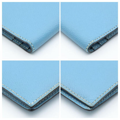 Hermes Bearn Classic Blue Gene Silver Wallet — view 8
