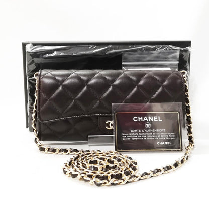 Chanel Lambskin Quilted Wallet Brown